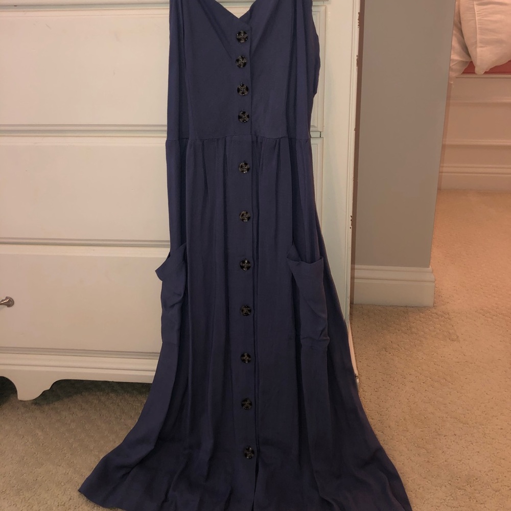 dark blue midi dress NWT size M
